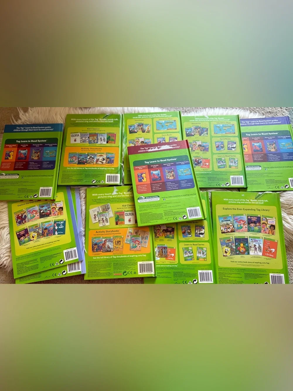 Leapfrog Tag Pen Reader System 11 Books Case Cord Bundle Disney Cars Learning